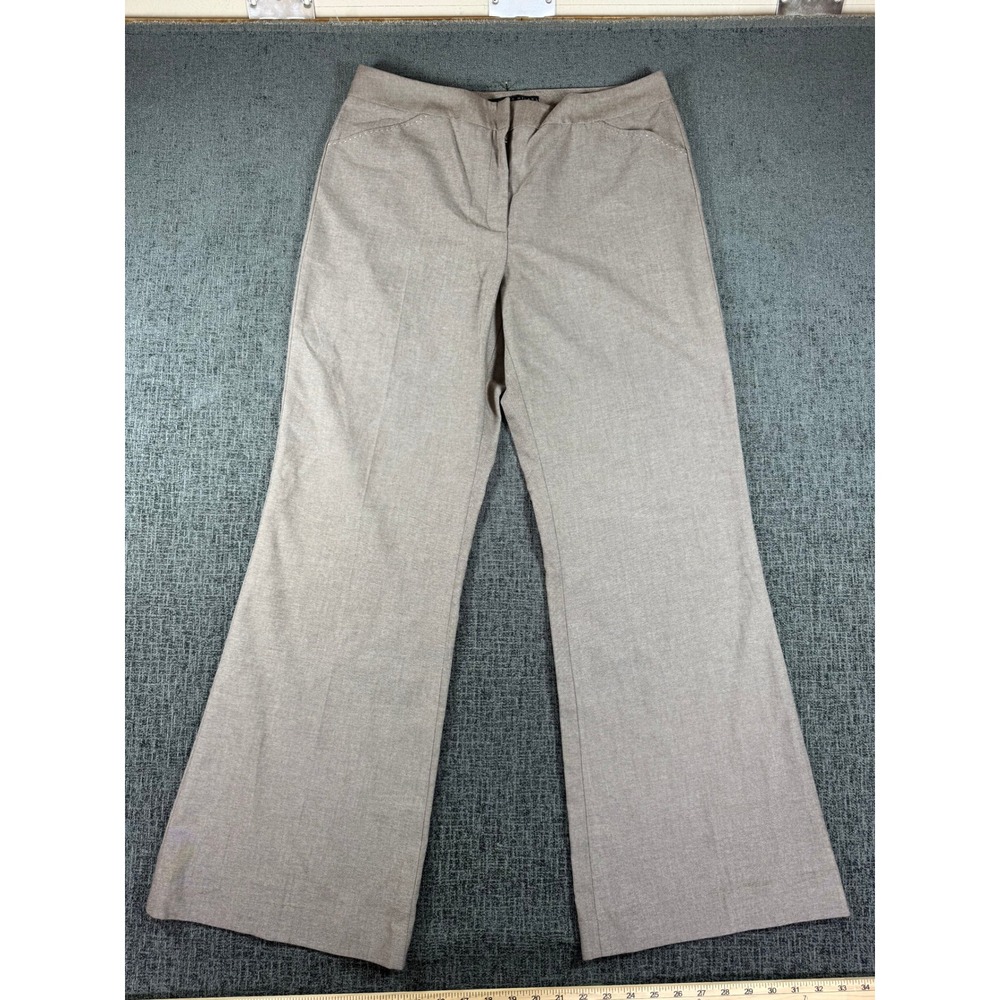 Antonio Melani Womens Taupe Brown Wide Leg Dress Pants Trousers Size 10 Flare